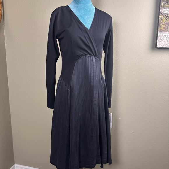 Luna Luz Dress Midi New w Tags Women S Cotton/Silk/Spandex, Black, Charcoal goth - Picture 3 of 11